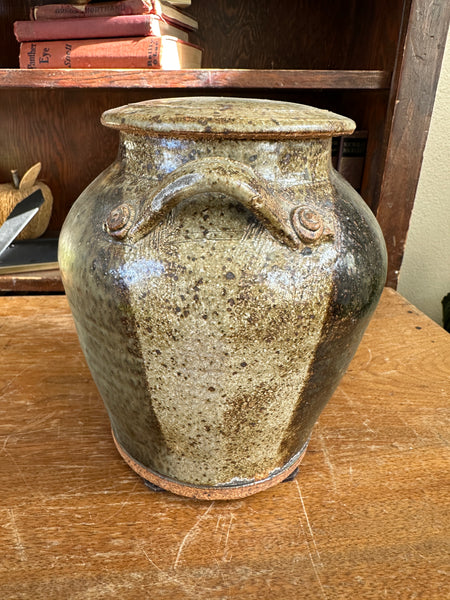 Vintage Handmade Pottery Jar with lid