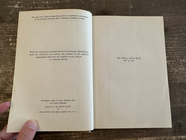 1948 Annie Jordan: A Novel of Seattle copyright page