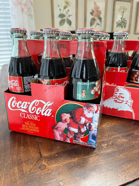 Coca Cola Christmas 1995 Full Flat Of 24 Bottles 4 six packs