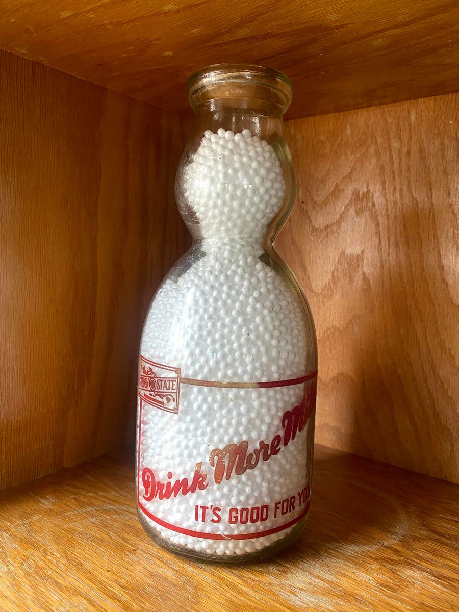Vintage 1 Quart Glass Milk Bottle Sunshine Dairy 