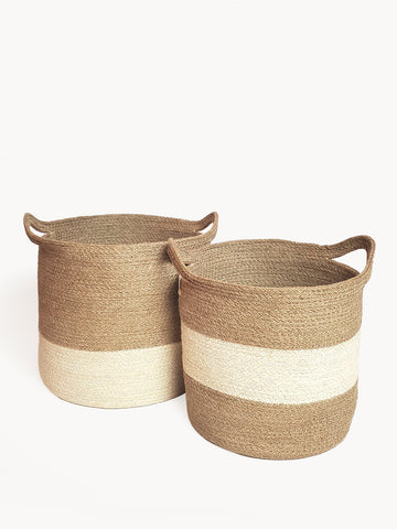 Agora Colorblock Basket available in two sized or in set as shown