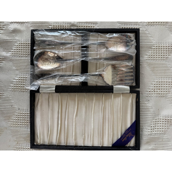 William Adams EPNS Silver Plated 3 Piece Serving Set w Ornate Design and Box