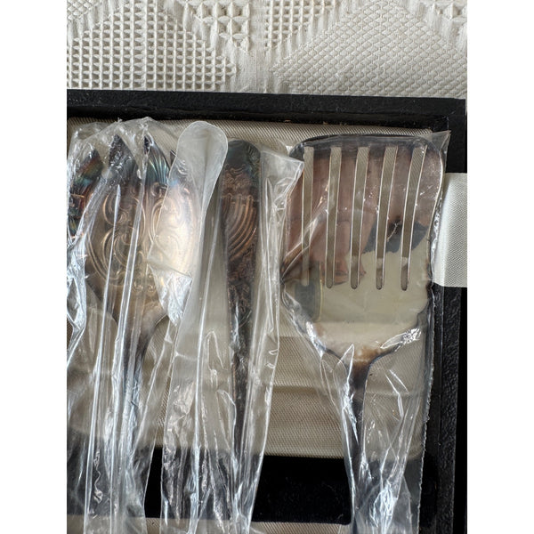 William Adams EPNS Silver Plated 3 Piece Serving Set w Ornate Design and Box