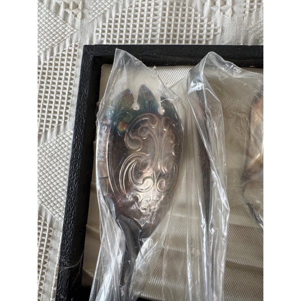 William Adams EPNS Silver Plated 3 Piece Serving Set w Ornate Design and Box