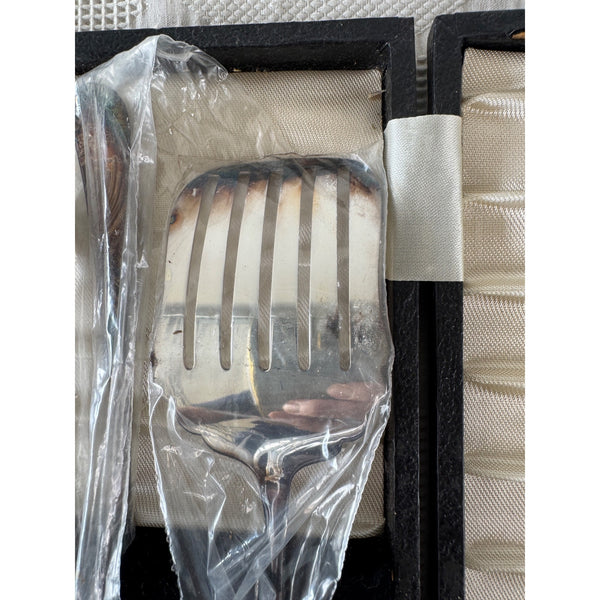 William Adams EPNS Silver Plated 3 Piece Serving Set w Ornate Design and Box