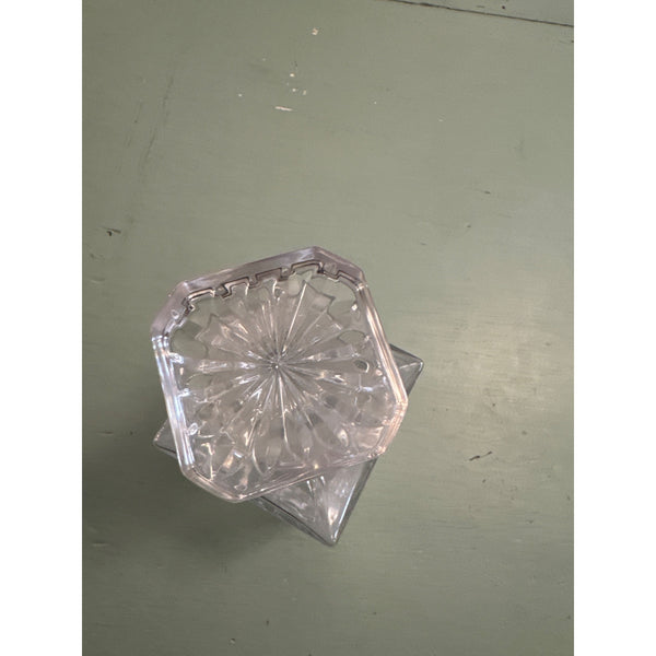 Vintage Crystal Whiskey Decanter Geometric Cut Glass Barware