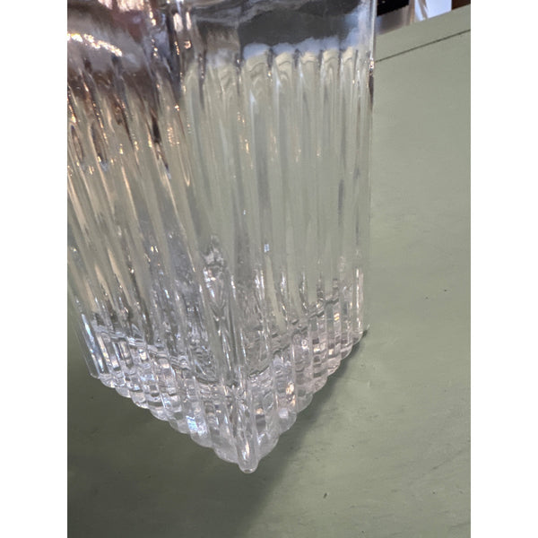 Vintage Crystal Whiskey Decanter Geometric Cut Glass Barware