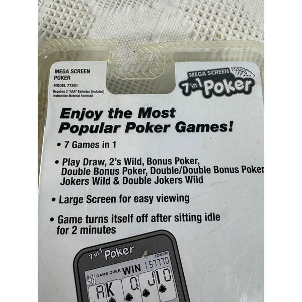 Mega Screen 7 In 1 Poker Handheld Electronic Game With Large Display Vintage Model 77801