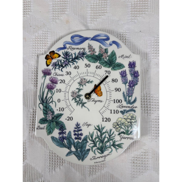 Herb Butterfly Ceramic Wall Thermometer Design By Olive Street Pottery NEW