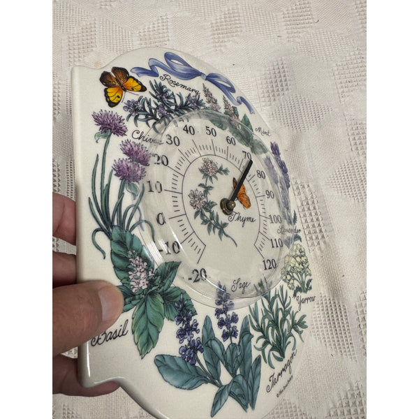 Herb Butterfly Ceramic Wall Thermometer Design By Olive Street Pottery NEW