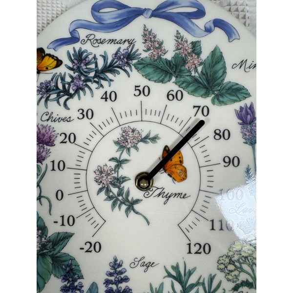 Herb Butterfly Ceramic Wall Thermometer Design By Olive Street Pottery NEW