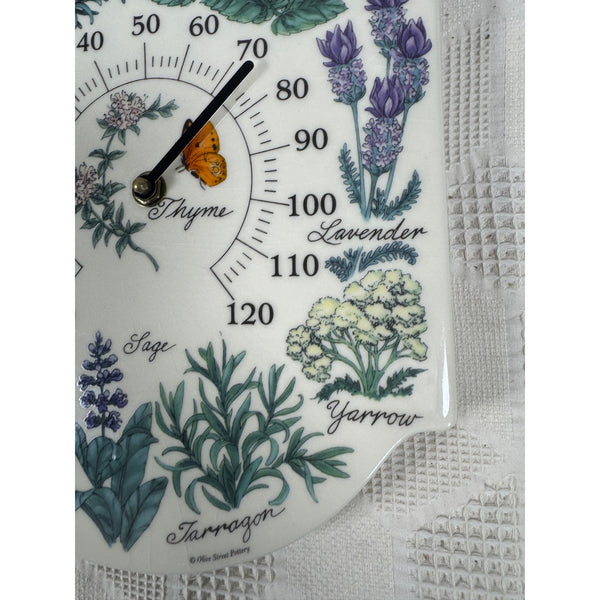 Herb Butterfly Ceramic Wall Thermometer Design By Olive Street Pottery NEW