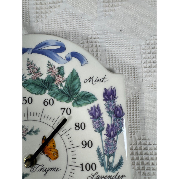 Herb Butterfly Ceramic Wall Thermometer Design By Olive Street Pottery NEW