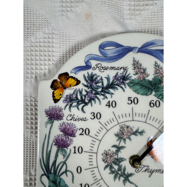 Herb Butterfly Ceramic Wall Thermometer Design By Olive Street Pottery NEW