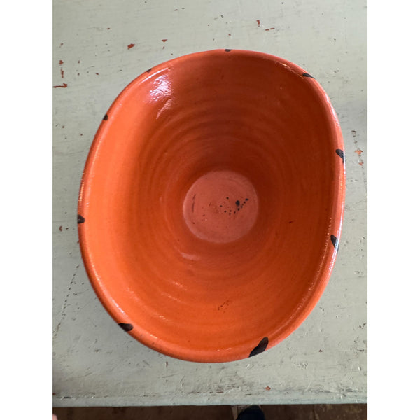 Hand Painted Terracotta Bowl With Floral Design