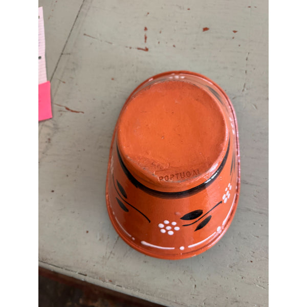 Hand Painted Terracotta Bowl With Floral Design
