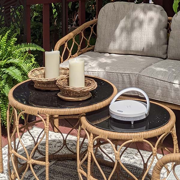 Hand-Woven Rattan & Mango Wood Live Edge Bowl pair