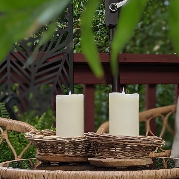 Hand-Woven Rattan & Mango Wood Live Edge Bowl, Set of 2 many uses