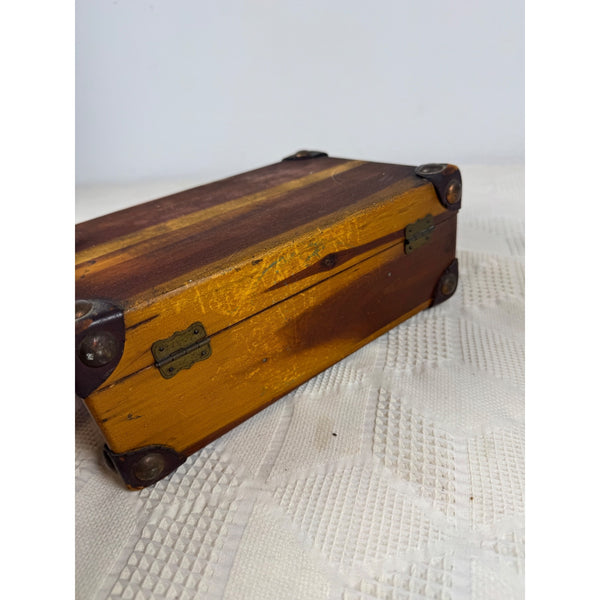 Antique Campaign Shaving Chest Victorian Gentlemans Barbers Travel Case Wood