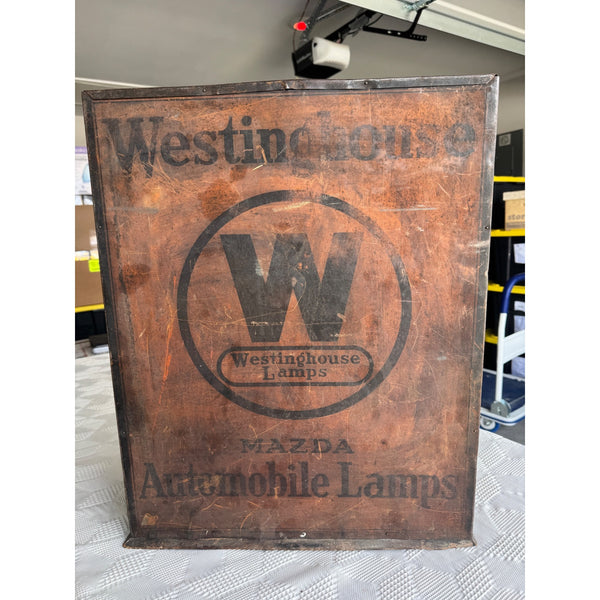 Vintage Westinghouse Mazda Automobile Lamp Display Cabinet With Original Boxes