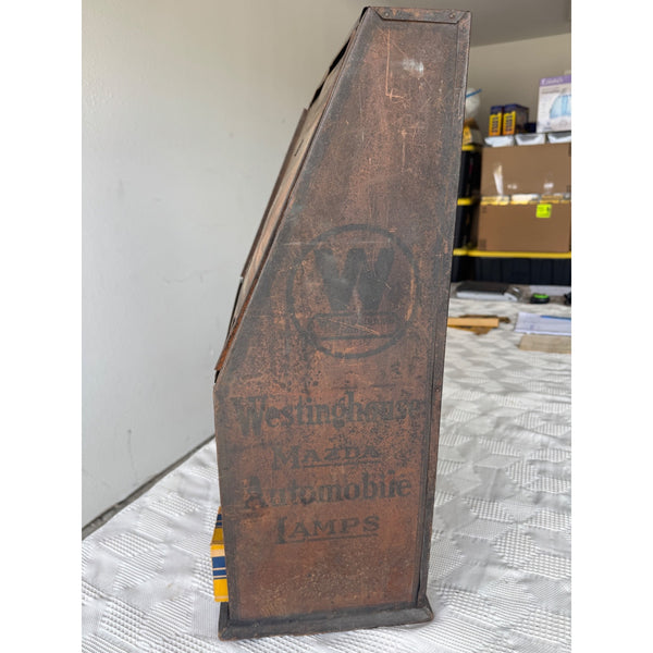 Vintage Westinghouse Mazda Automobile Lamp Display Cabinet With Original Boxes