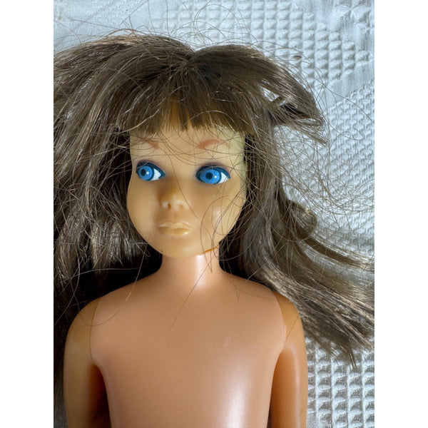 Vintage 1960s Skipper Doll Little Sister Of Barbie Brunette Hair Blue Eyes Japan
