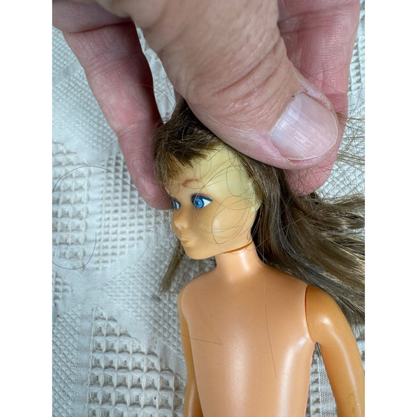 Vintage 1960s Skipper Doll Little Sister Of Barbie Brunette Hair Blue Eyes Japan
