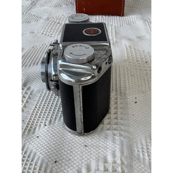 Bolsey Model B2 35mm Camera Wollensak Anastigmat 44mm f/3.2 Lens & Leather Case