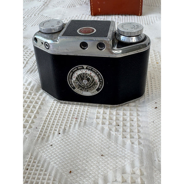 Bolsey Model B2 35mm Camera Wollensak Anastigmat 44mm f/3.2 Lens & Leather Case