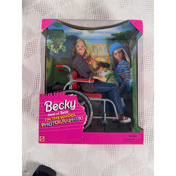 Becky School Photographer Barbie Doll 1998 Mattel Collectors Edition 20202 NIB