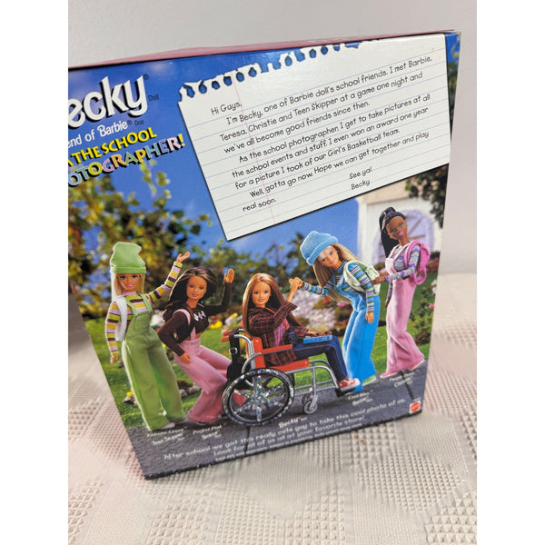 Becky School Photographer Barbie Doll 1998 Mattel Collectors Edition 20202 NIB