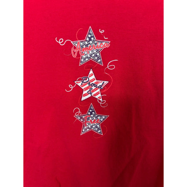 Basic Edition Womens Red American Flag Shirt