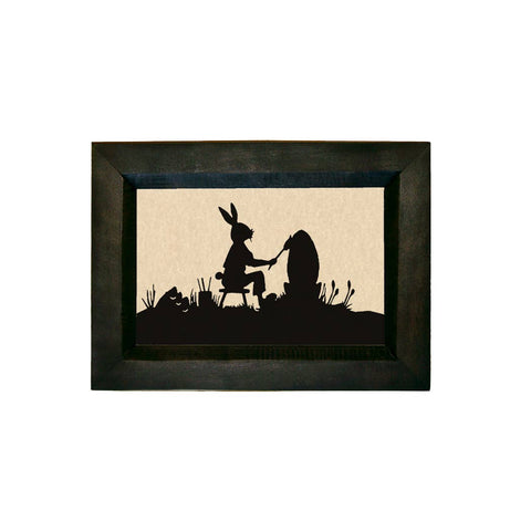 Bunny Painting Giant Easter Egg Printed Framed Silhouette