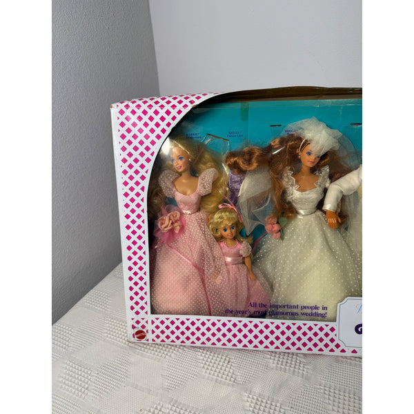 Wedding Party Midge Set Mattel 1990 Barbie Alan Ken Kelly Todd Boxed Dolls Set