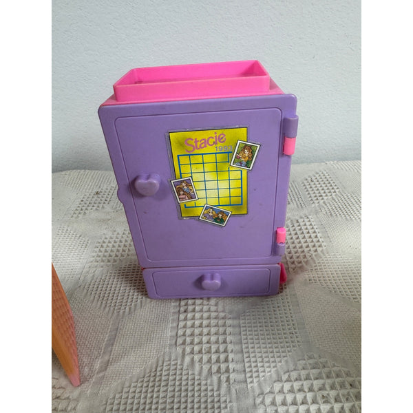 Barbie Stacie 1988 Locker and School Desk Playset Vintage Doll Furniture