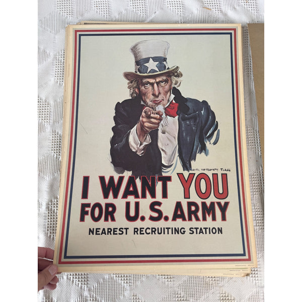 Vintage 1964 Reproduction U S Propaganda Posters War and Americana set of 8