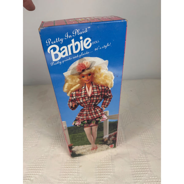 Pretty In Plaid Barbie Doll 1992 Mattel Target Exclusive Collectible Blonde Hair Pink Plaid Outfit Boxed