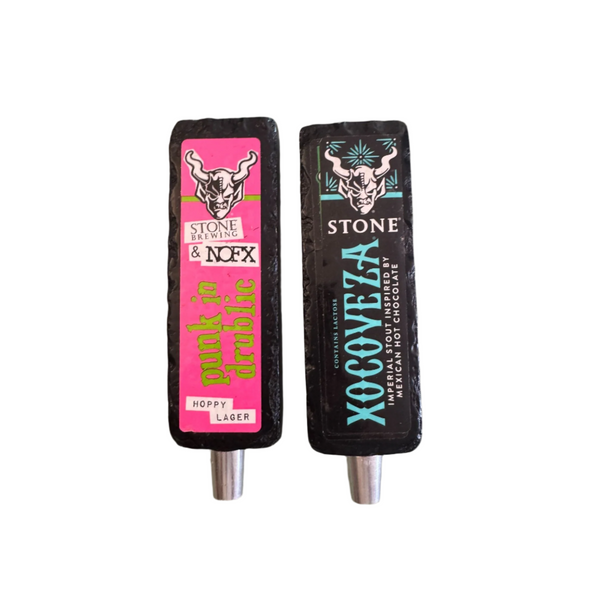 Pair of Stone IPA Brewing Beer Tap Handle Xoceveza and Punk in Drublic 