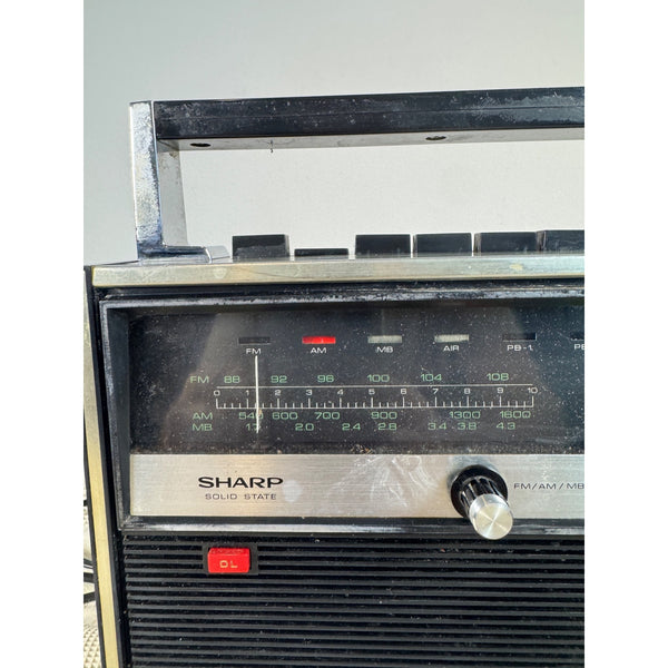 Sharp FV-18U Vintage Solid State Radio 1970s FM/AM/MB/AIR Bands Black Vintage