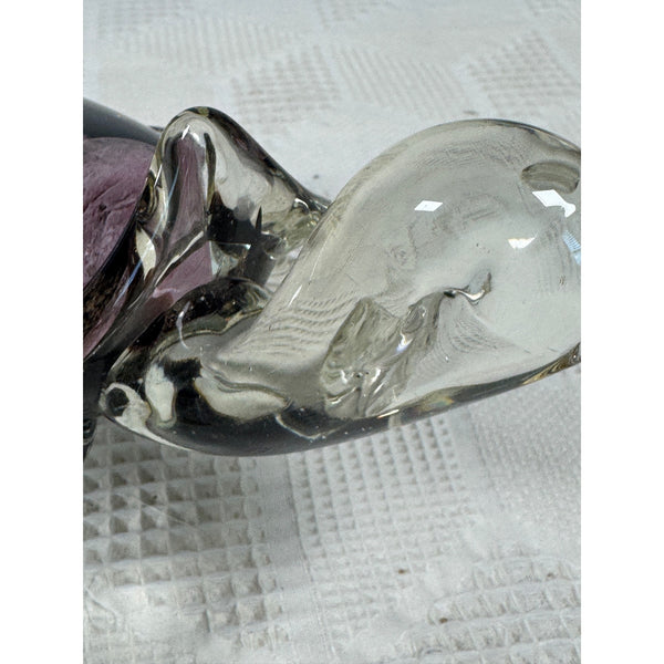 Hand Blown Glass Turtle Figurine Pink Jellyfish Murano style Design Collectible