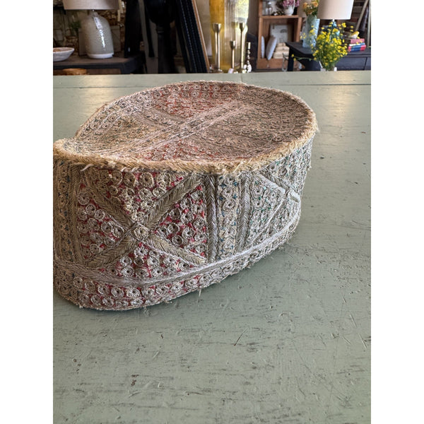 Vintage Traditional Turkish Bridal Hat Handmade Embroidered Intricate Design