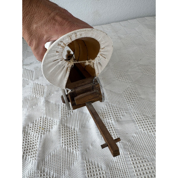 Miniature Wooden Covered Wagon With Canvas Top and Accessories Rustic Decor
