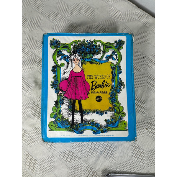 The World Of Barbie Doll Case 1968 Mattel Blue Green Vintage Storage With Handle