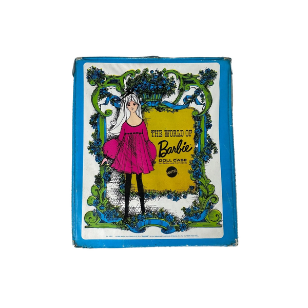 The World Of Barbie Doll Case 1968 Mattel Blue Green Vintage Storage With Handle