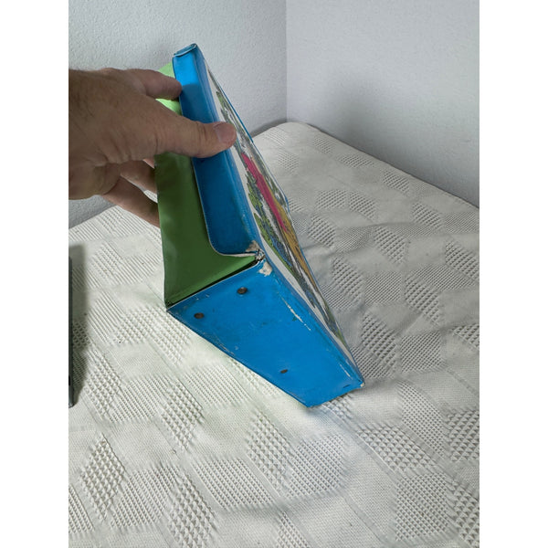 The World Of Barbie Doll Case 1968 Mattel Blue Green Vintage Storage With Handle