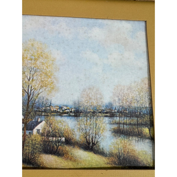 Vintage Landscape Art Print By Jean-Louis Vergne In Ornate Gold Frame No Glass