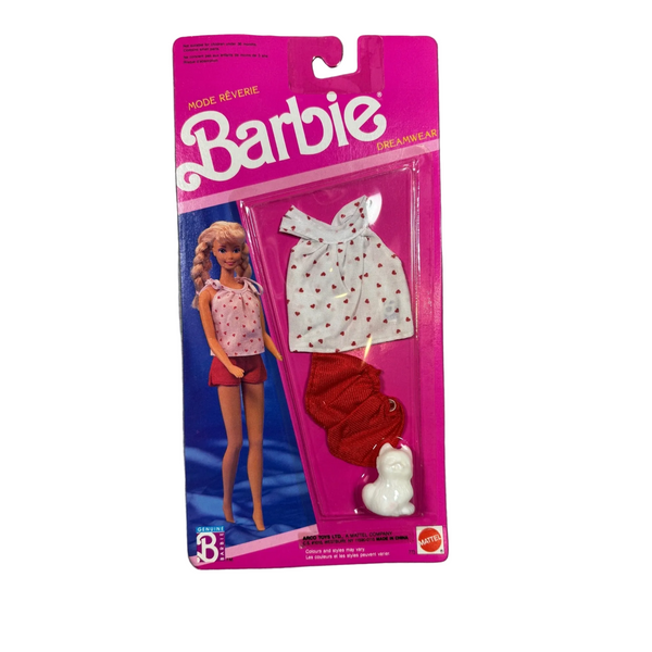 Barbie Dreamwear Mode Reverie Doll Outfit Heart Print Mattel Vintage 1990 NWB