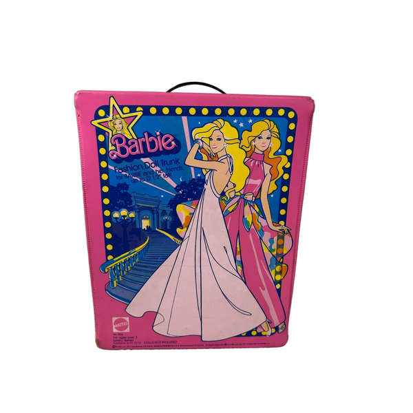 Vintage 1977 Barbie Fashion Doll Trunk by Mattel Pink Storage Carrying Case