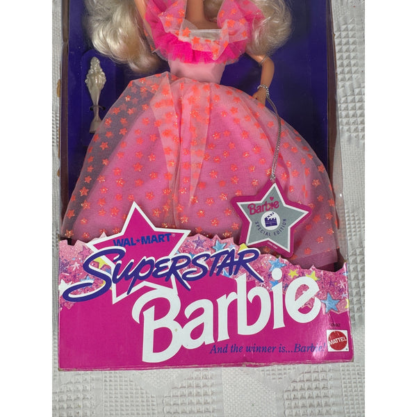 Wal Mart Superstar Barbie Special Edition 1993 Mattel Pink Star Dress 10592 NIB