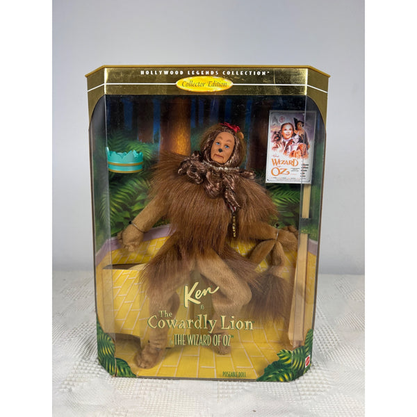 Ken the Cowardly Lion The Wizard of Oz Hollywood Legends Collection action figure in its original window box packaging, set against a neutral gray background. Ken Hollywood Legends Collection Cowardly Lion Wizard Of Oz Special Edition NIB